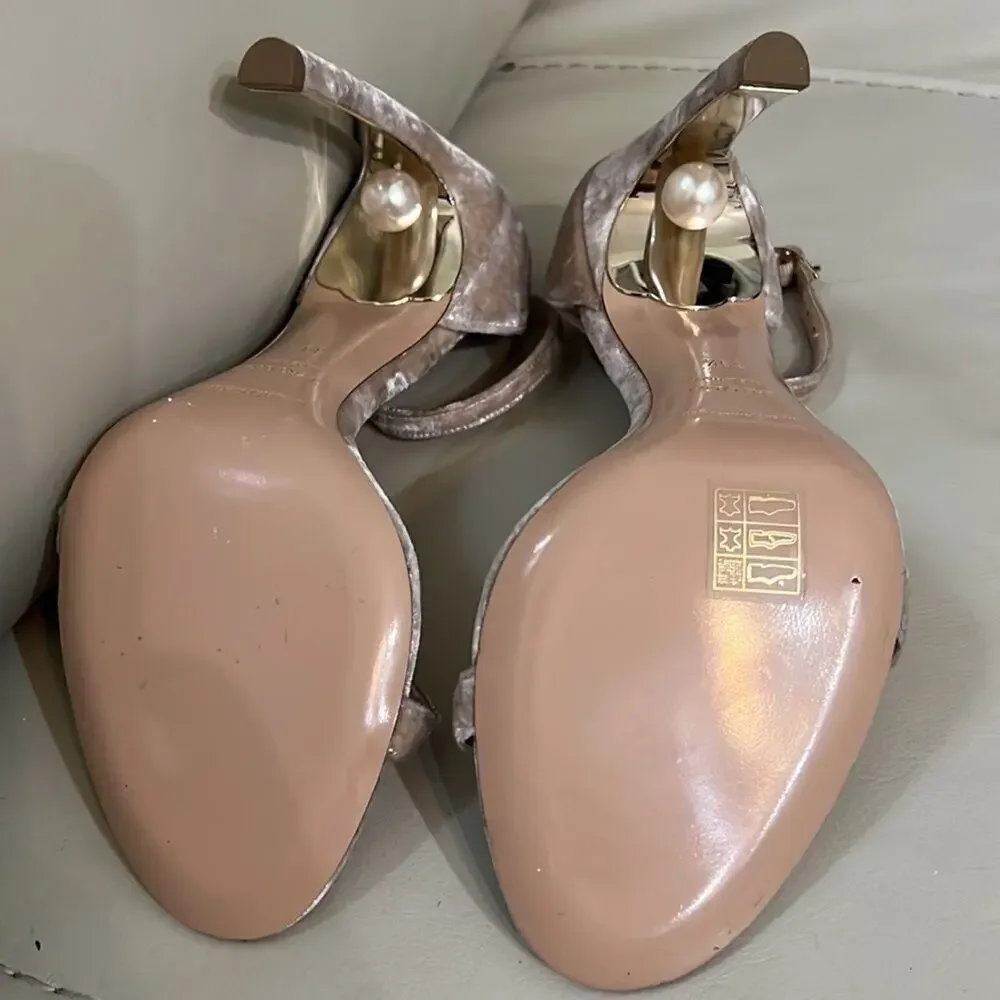 NICHOLAS KIRKWOOD NWOT MIRA PEARL VELVET SANDALS SIZE‎ 39 1/2